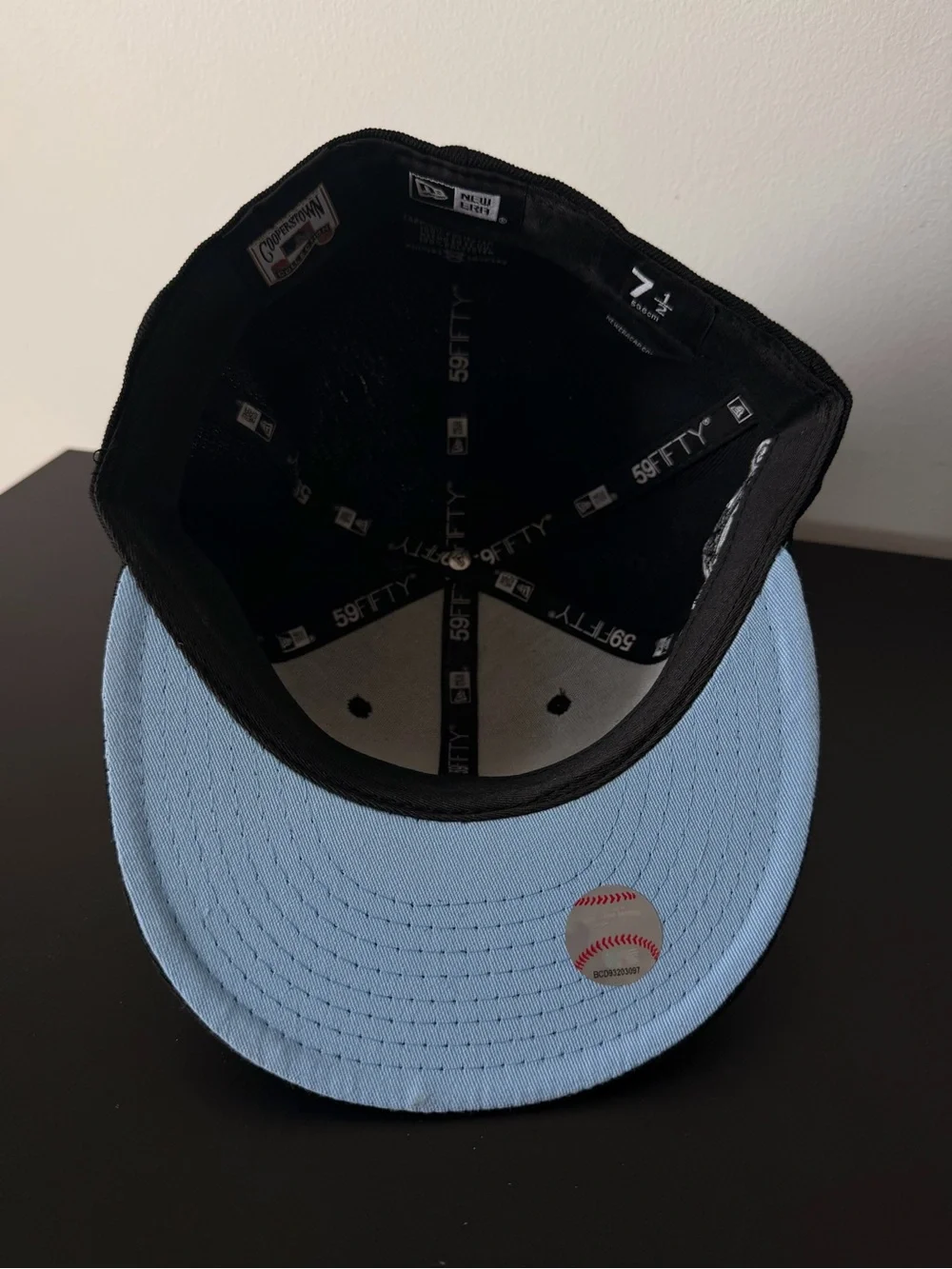 New Era Black Fitted Cap with White NY Embroidery